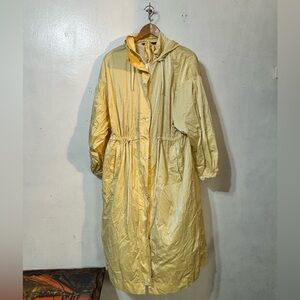 ZARA Yellow Hooded Nylon Coat Jacket Women’s S-M